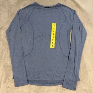 New Spyder Active Womens Blue Heather Long Sleeve Pullover T-Shirt Size Small